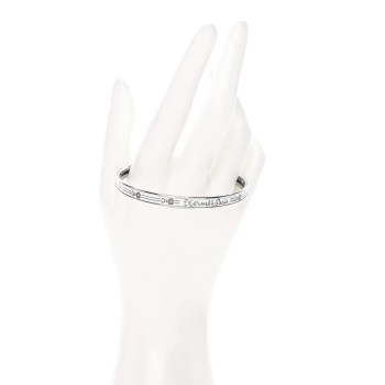 HERMES Enamel Printed Fantaisie d'Etriers Extra Narrow Bracelet White