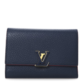 LOUIS VUITTON Taurillon Capucines Compact Wallet Marine Rouge LOUIS VUITTON Taurillon Capucines Compact Wallet Marine Rouge