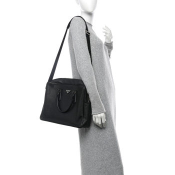 PRADA Saffiano Travel Briefcase Black
