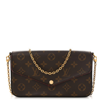 LOUIS VUITTON Monogram Pochette Felicie Chain Wallet Fuchsia