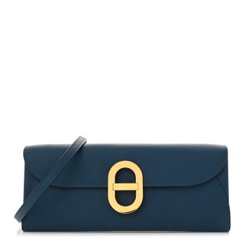 HERMES Epsom Maillon Wallet To Go Bleu France