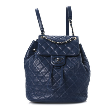 CHANEL Calfskin Quilted Small Urban Spirit Backpack Blue