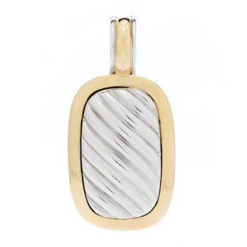 DAVID YURMAN Sterling Silver 18K Yellow Gold Elongated Sculpted Cable Enhancer Pendant