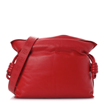 LOEWE Calfskin Flamenco Puffer Knot Bag Red