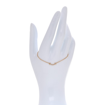 TIFFANY 18K Rose Gold Diamond Mini T Smile Bracelet