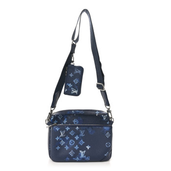 LOUIS VUITTON Monogram Ink Watercolor Trio Messenger Bag Blue