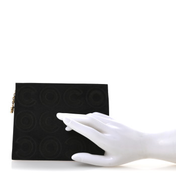 CHANEL Pony Hair CocoDouble Pouch Black Rose