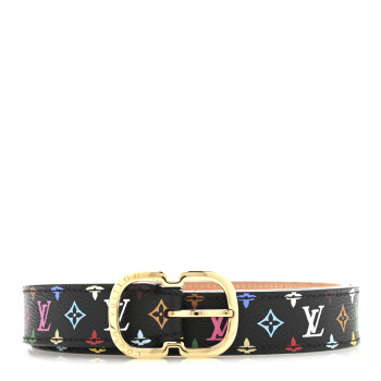 LOUIS VUITTON Monogram Multicolor Mini 25mm Belt 85 34 Multicolor Black