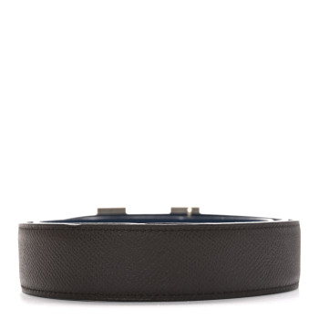 HERMES Epsom 32mm H Belt 90 36 Chocolate Bleu De Malte