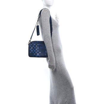 LOUIS VUITTON Monogram Ink Watercolor Trio Messenger Bag Blue