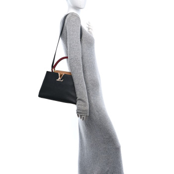 LOUIS VUITTON Taurillon Capucines MM Black Arizona Beige Ruby Red
