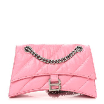 BALENCIAGA Crushed Calfskin Quilted Small Crush Chain Bag Sweet Pink