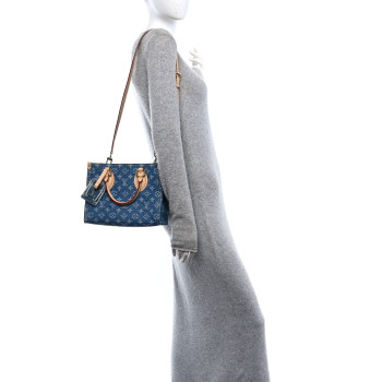 LOUIS VUITTON Monogram Denim Onthego PM Blue