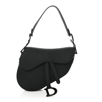 CHRISTIAN DIOR Ultra Matte Calfskin Saddle Bag Black