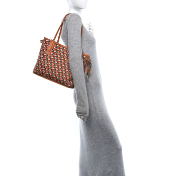 MCM Visetos Small Liz Reversible Shopper Tote Cognac
