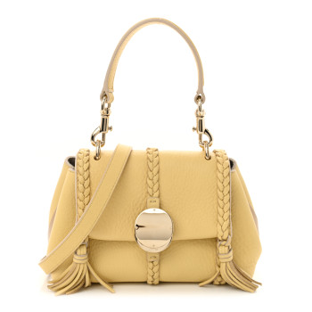 CHLOE Grained Calfskin Mini Penelope Soft Shoulder Bag Softy Yellow
