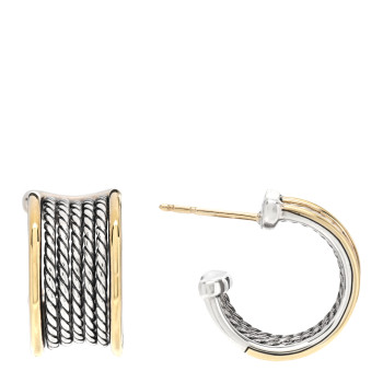 DAVID YURMAN Sterling Silver 18K Yellow Gold Origami Earrings