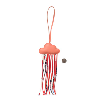 HERMES Swift Silk Twill Cord Cloud Bag Charm Flamingo