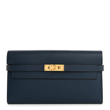 HERMES Epsom Kelly Longue Wallet Bleu de Prusse
