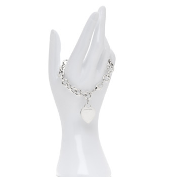 TIFFANY Sterling Silver Heart Tag Charm Bracelet