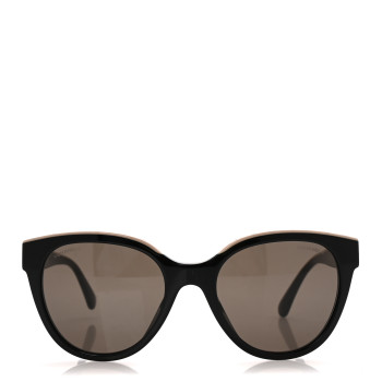 CHANEL Acetate CC Butterfly Sunglasses 5414 Black Beige
