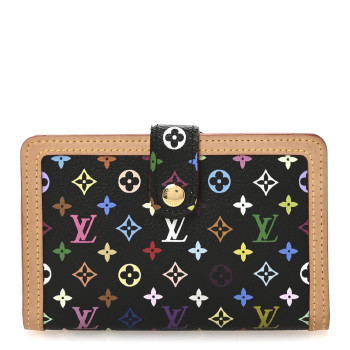 LOUIS VUITTON Monogram Multicolor French Purse Wallet Black