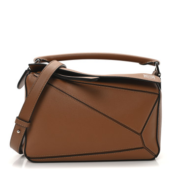 LOEWE Calfskin Small Puzzle Edge Bag Tan