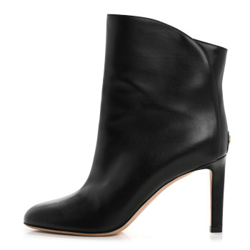 JIMMY CHOO Calfskin Karter 85 Booties 37.5 Black