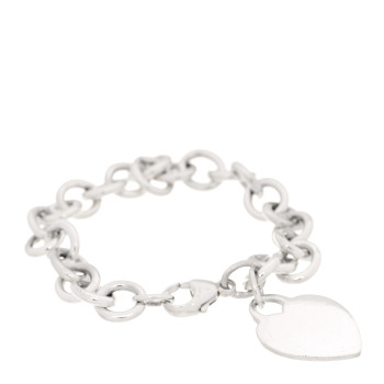 TIFFANY Sterling Silver Heart Tag Charm Bracelet