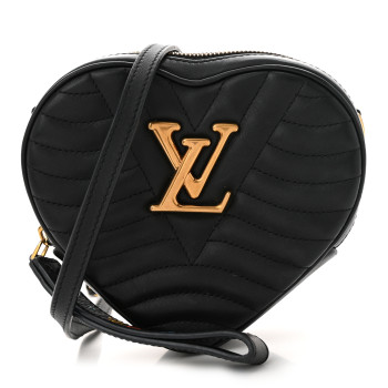 LOUIS VUITTON Calfskin New Wave Heart Bag Black