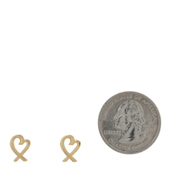 TIFFANY 18K Yellow Gold Mini Paloma Picasso Loving Heart Earrings
