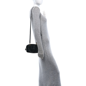 MIU MIU Calfskin Mini Arcadie Top Handle Bag Black