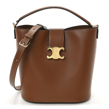 CELINE Smooth Calfskin Triomphe Medium Louise Bag Tan