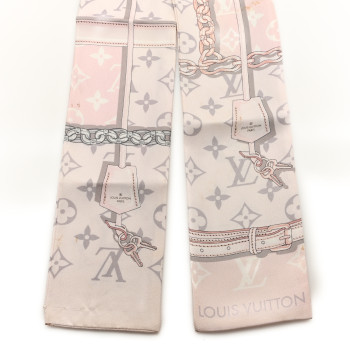 LOUIS VUITTON Silk Monogram Confidential Bandeau Light Pink Porcelain Rose Beige Ebony