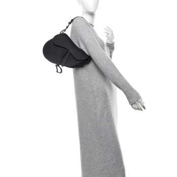 CHRISTIAN DIOR Ultra Matte Calfskin Saddle Bag Black