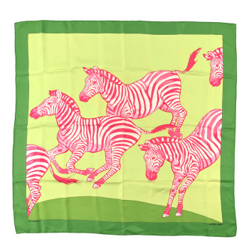 HERMES Silk Les Zebres II Scarf 90