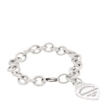 TIFFANY Sterling Silver Return to Tiffany Heart Tag Charm Bracelet
