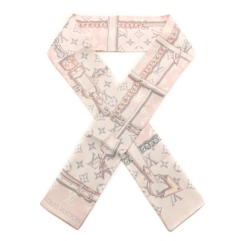 LOUIS VUITTON Silk Monogram Confidential Bandeau Light Pink Porcelain Rose Beige Ebony