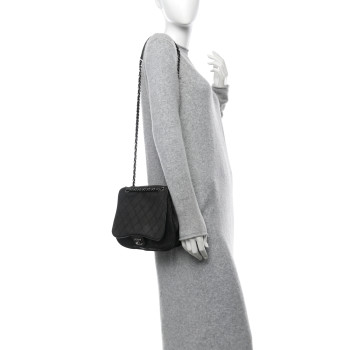 CHANEL Calfskin Coco Twin Large Flap Black