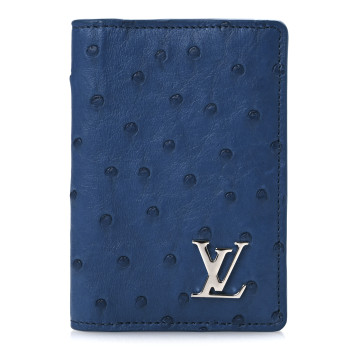 LOUIS VUITTON Ostrich Pocket Organizer Bleu Atlantique