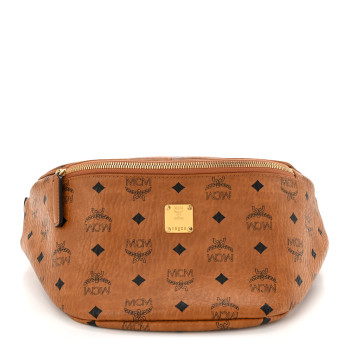MCM Visetos Stark Belt Bag Cognac