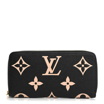 LOUIS VUITTON Empreinte Monogram Giant Zippy Wallet Black Beige