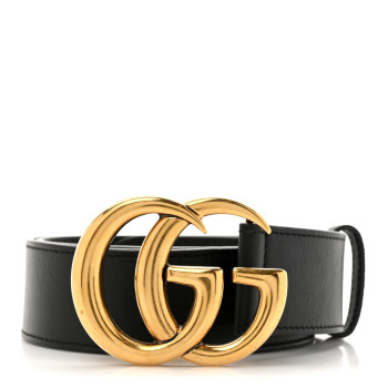 GUCCI Calfskin Double G 40mm Belt 80 32 Black