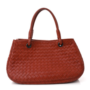 BOTTEGA VENETA Nappa Intrecciato Woven Tote Terracota