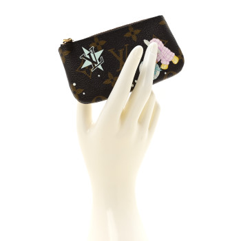 LOUIS VUITTON Monogram 2025 Christmas Animation Key Pouch Azur Frost