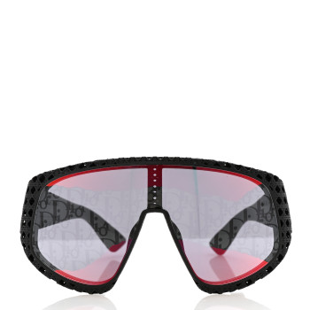 CHRISTIAN DIOR Acetate Nylon Cannage Oblique Mask Dior3D M1U Sunglasses Black Smoke