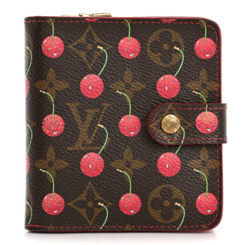 LOUIS VUITTON Monogram Cerises Compact Zippe Wallet