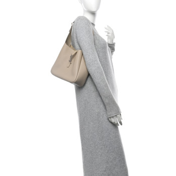 SAINT LAURENT Smooth Calfskin Small Le 5 A 7 Soft Hobo Dusty Grey