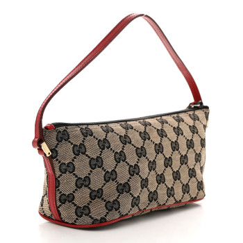 GUCCI Monogram Boat Pochette Red
