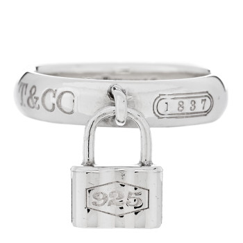 TIFFANY Sterling Silver 1837 Lock Charm Ring 47 4